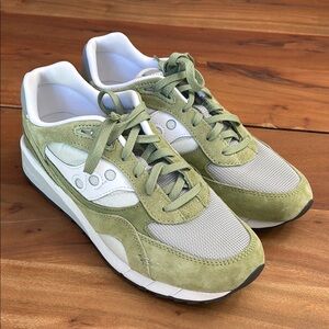Saucony Shadow 6000 Olive and White Sneakers